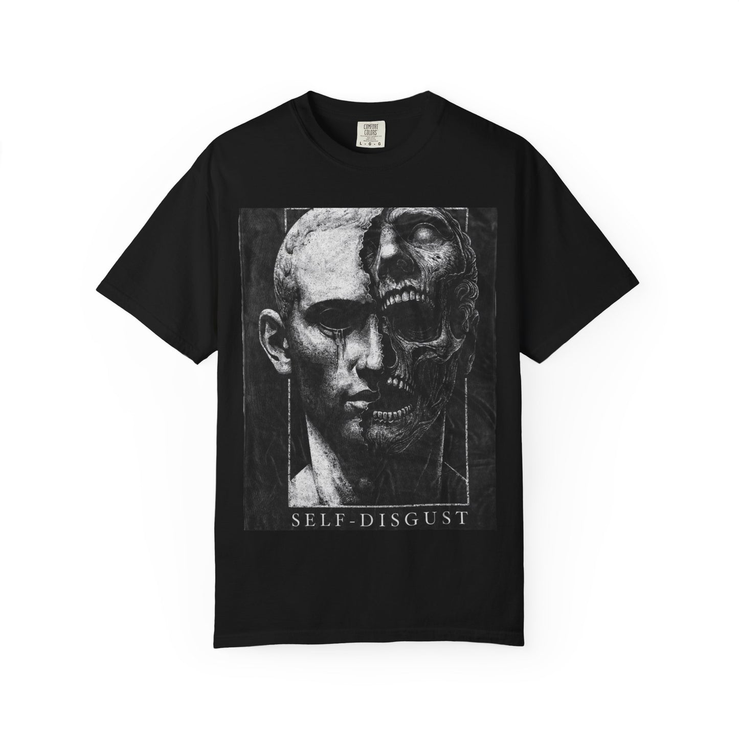 Self Disgust Unisex Garment-Dyed T-Shirt, Graphic Tee, Alternative Fashion, Edgy Art Shirt, Casual Wear, Unique Gift