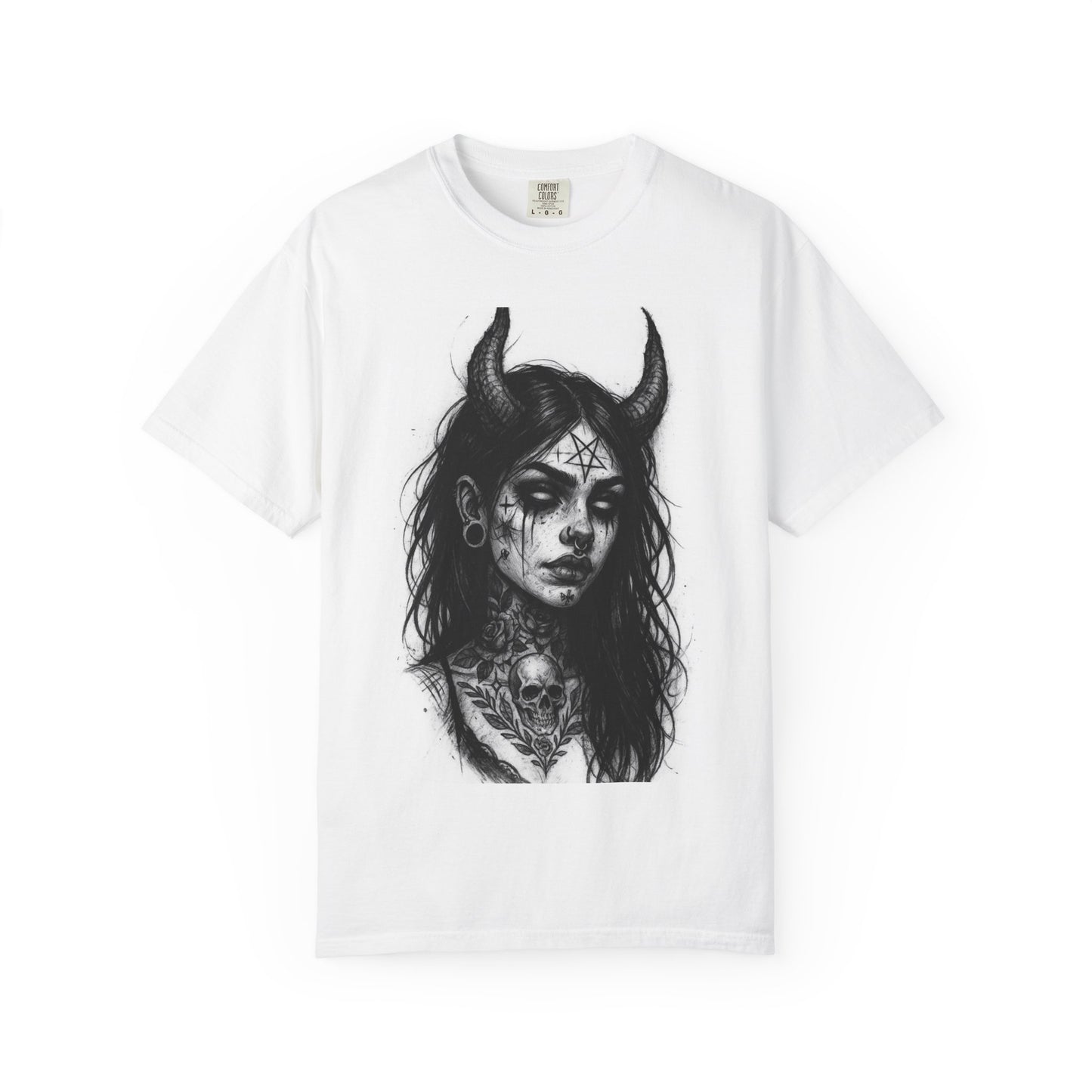 She Devil Edgy Graphic T-shirt with Demon Design, Alternative Clothing, Unisex Graphic Tee, Festival Wear