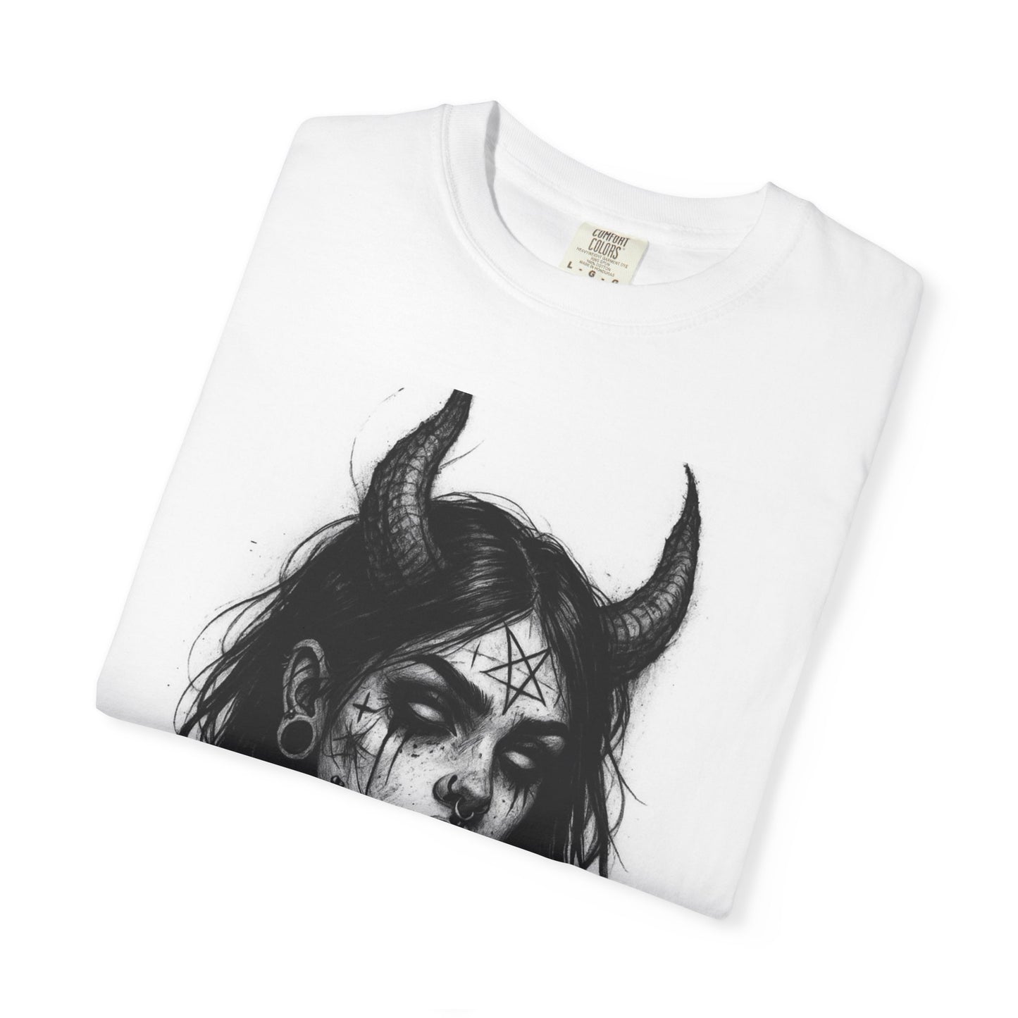 She Devil Edgy Graphic T-shirt with Demon Design, Alternative Clothing, Unisex Graphic Tee, Festival Wear