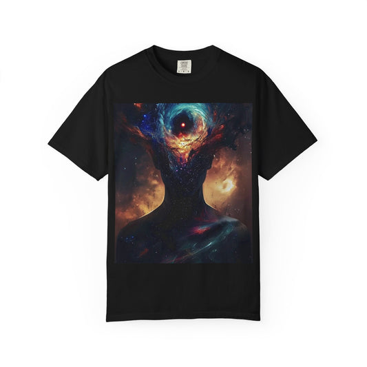 Galactic Tree Unisex T-Shirt, Cosmic Art Tee, Universe Graphic Top, Space Lover Gift, Vintage Dyed Shirt