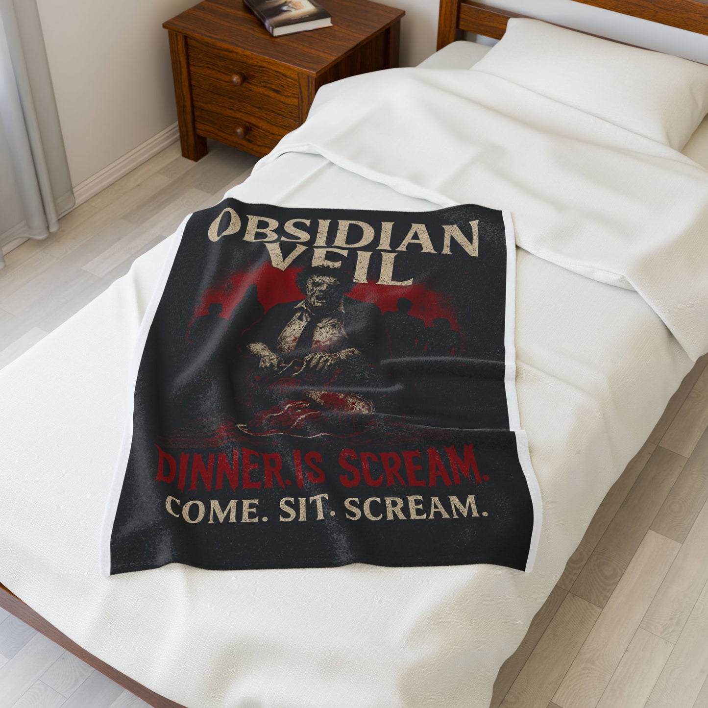 "Dinner. Is. Scream." Velvet Blanket