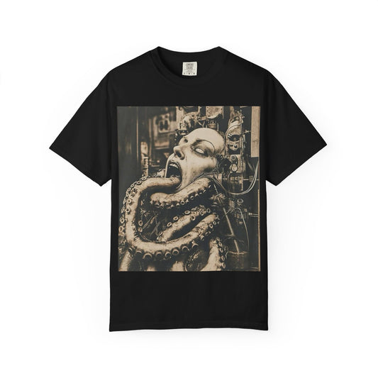 Unisex Vintage-Inspired Graphic T-Shirt, Edgy Artwork Tee, Quirky Fashion Top, Unique Gift for Art Lovers, Statement Wear for Creative Souls