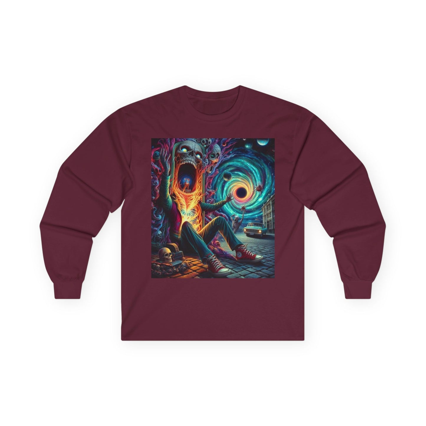 Unisex Graphic Long Sleeve Tee - Cosmic Chaos Design