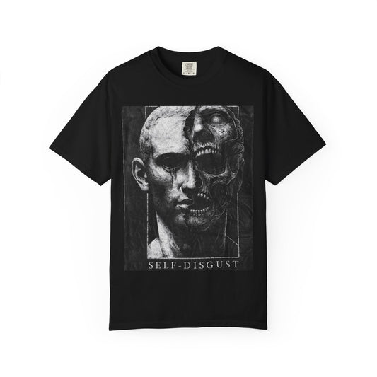 Self Disgust Unisex Garment-Dyed T-Shirt, Graphic Tee, Alternative Fashion, Edgy Art Shirt, Casual Wear, Unique Gift