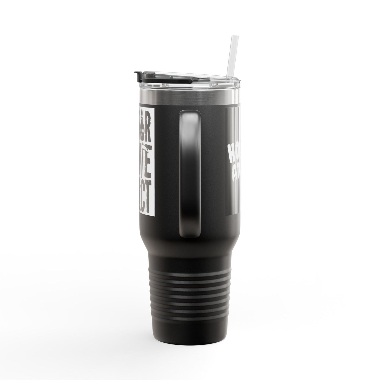 Horror Movie Addict Travel Mug | Insulated Drink Container | Gift for Horror Fans, Movie Lovers, Halloween, Unique Merchandise