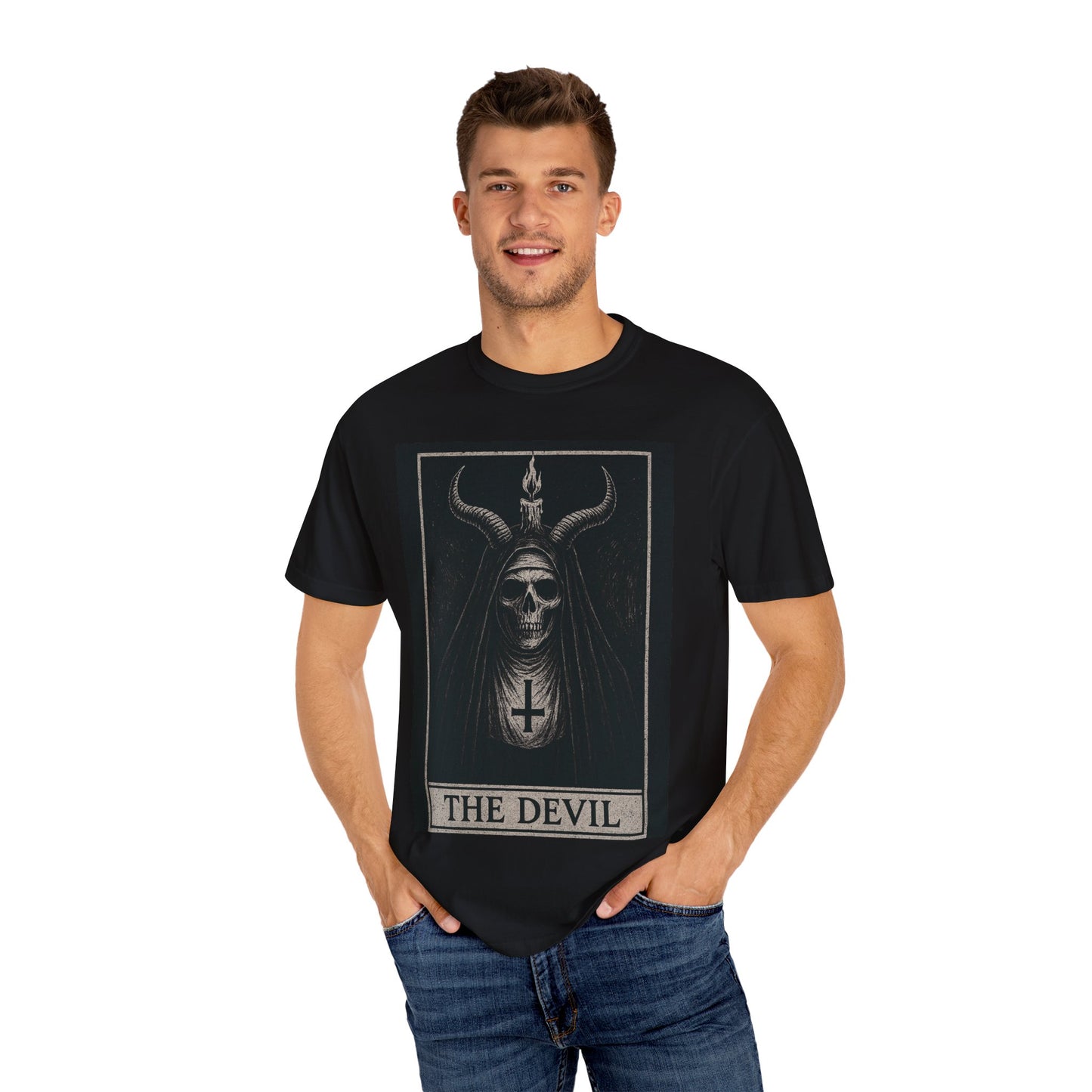 Gothic The Devil T-Shirt, Unisex Band Shirt, Dark Aesthetic Tee, Unique Gift for Halloween, Alternative Fashion Wear