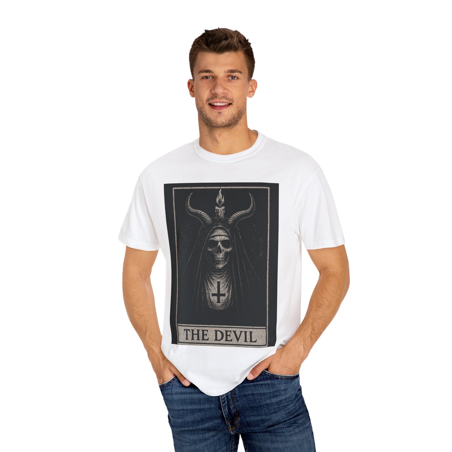 Gothic The Devil T-Shirt, Unisex Band Shirt, Dark Aesthetic Tee, Unique Gift for Halloween, Alternative Fashion Wear