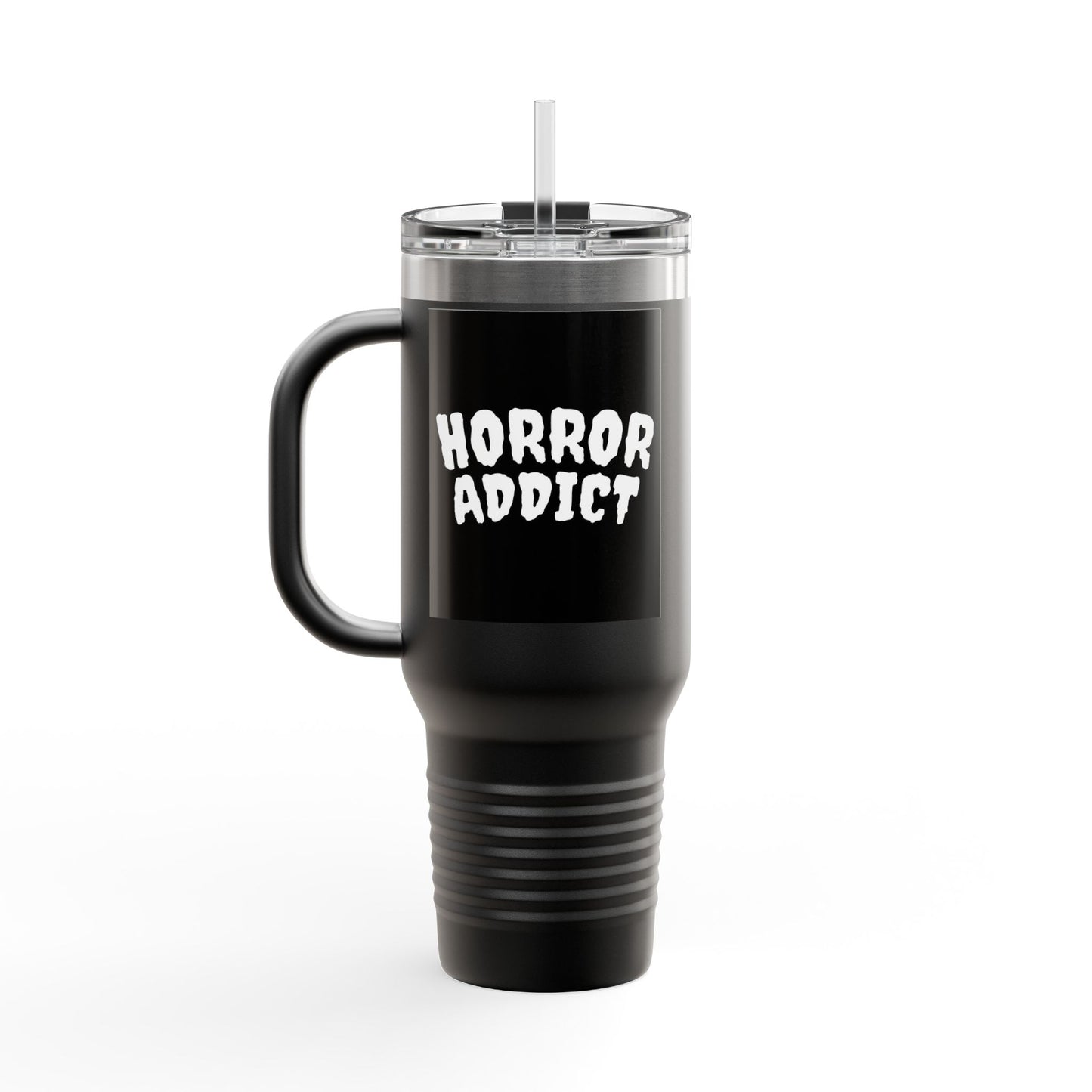 Horror Movie Addict Travel Mug | Insulated Drink Container | Gift for Horror Fans, Movie Lovers, Halloween, Unique Merchandise