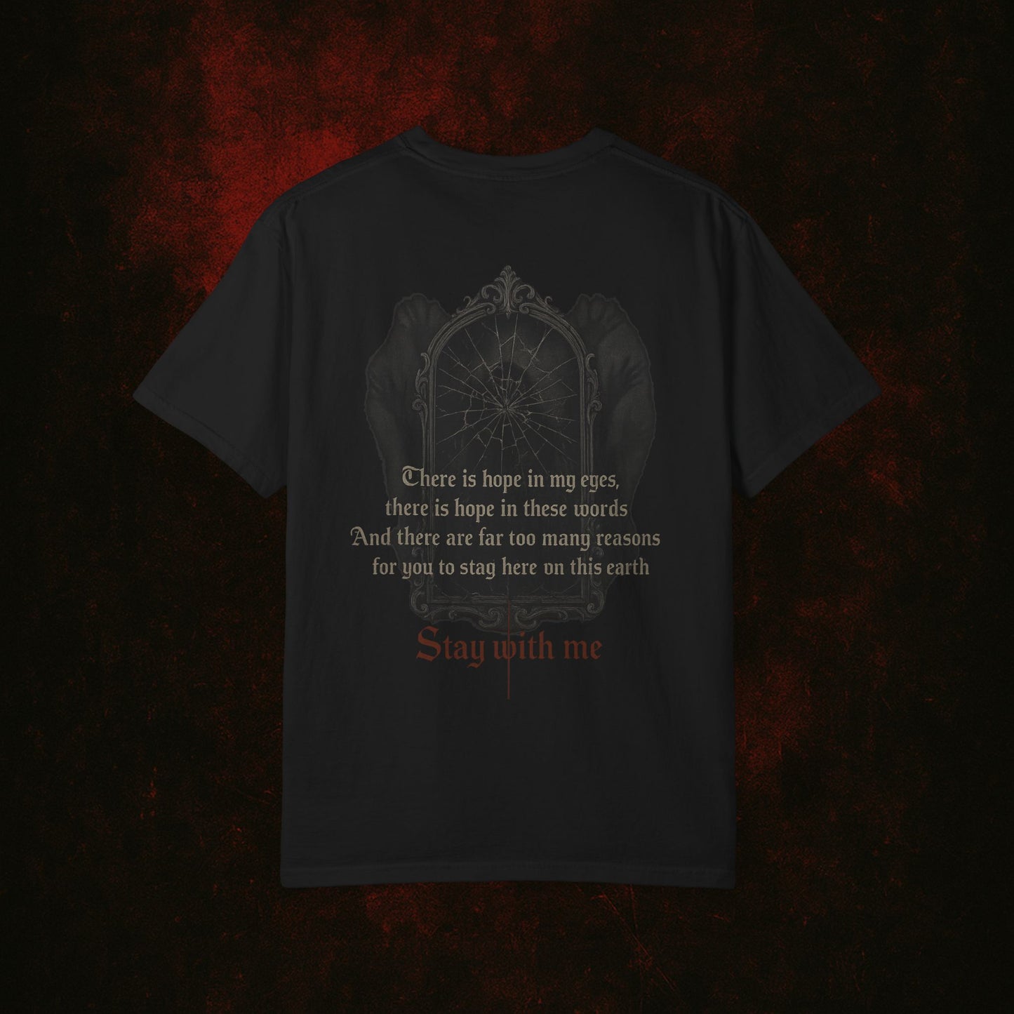 Band T-shirt with The Amity Affliction Lyrics in Red