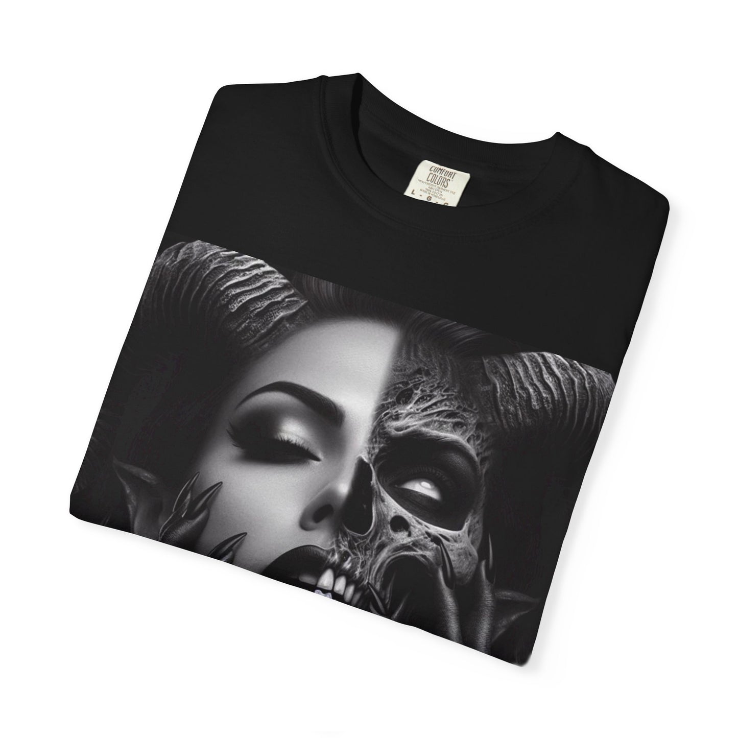 Gothic Duality T-Shirt - Embrace Your Dark Side, Unisex Casual Wear, Festival Fashion, Unique Graphic Tee, Edgy Style
