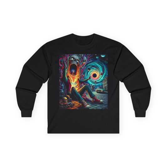 Unisex Graphic Long Sleeve Tee - Cosmic Chaos Design