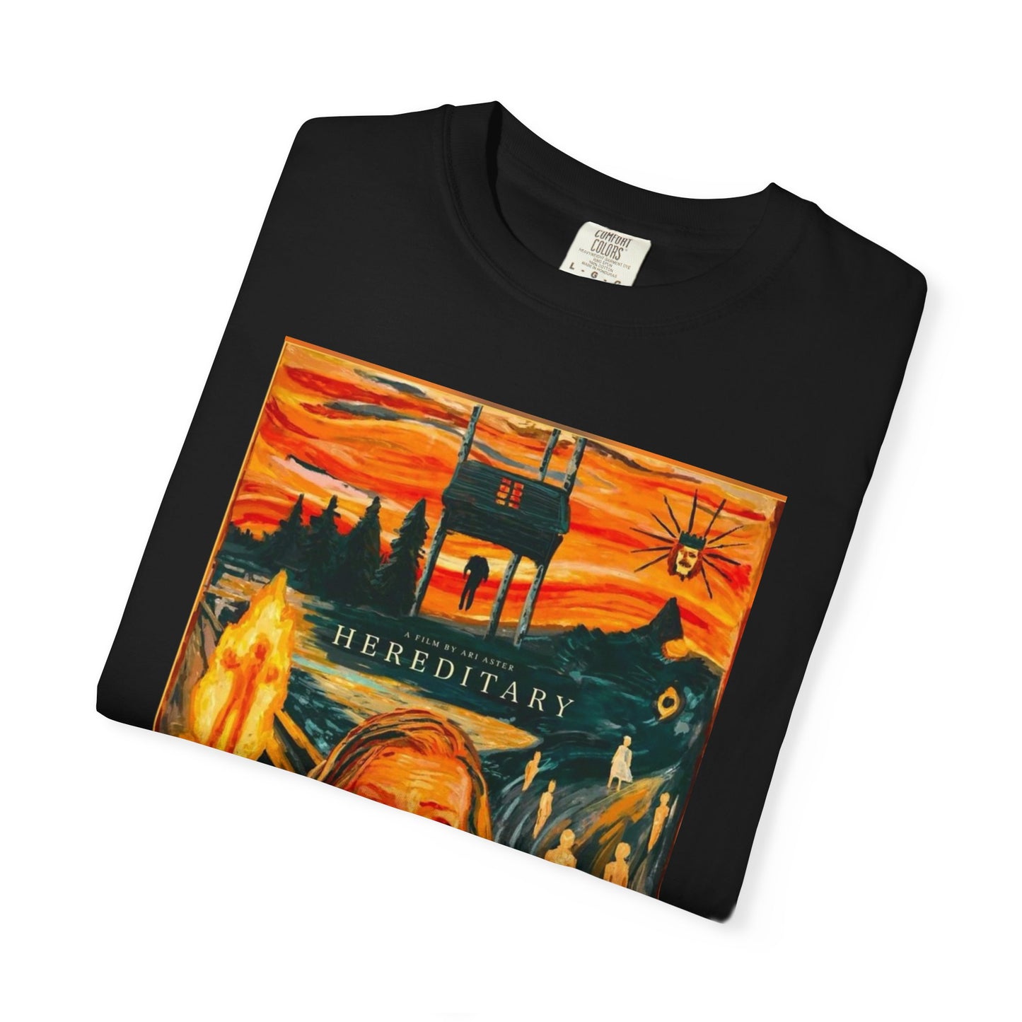 Hereditary Graphic Tee, Unisex Garment-Dyed T-Shirt, Horror Movie Merchandise, Gift for Film Lovers, Cozy Style for Everyday Wear