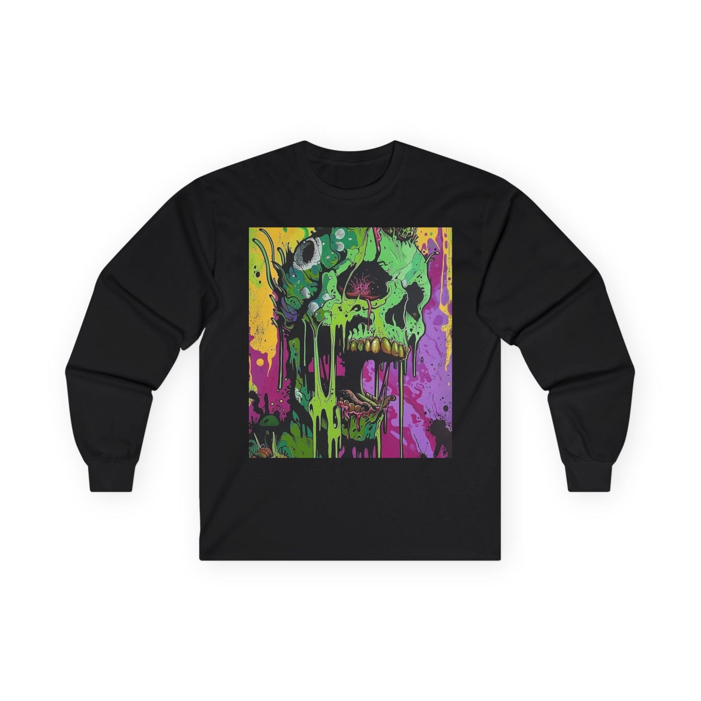 Vibrant Skull Graphic Long Sleeve Tee