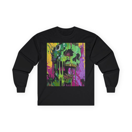 Vibrant Skull Graphic Long Sleeve Tee