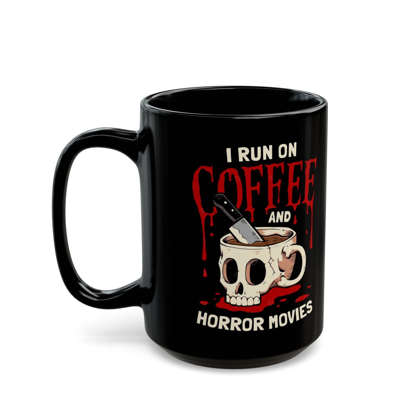 Horror Movie Addict Mug - Perfect for Film Lovers, Coffee Mug for Horror Fans, Unique Drinkware, Black Coffee Cup