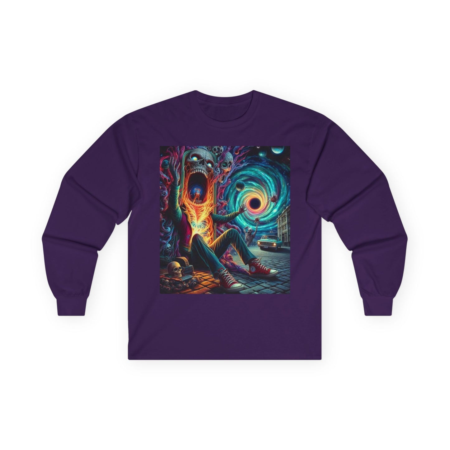 Unisex Graphic Long Sleeve Tee - Cosmic Chaos Design