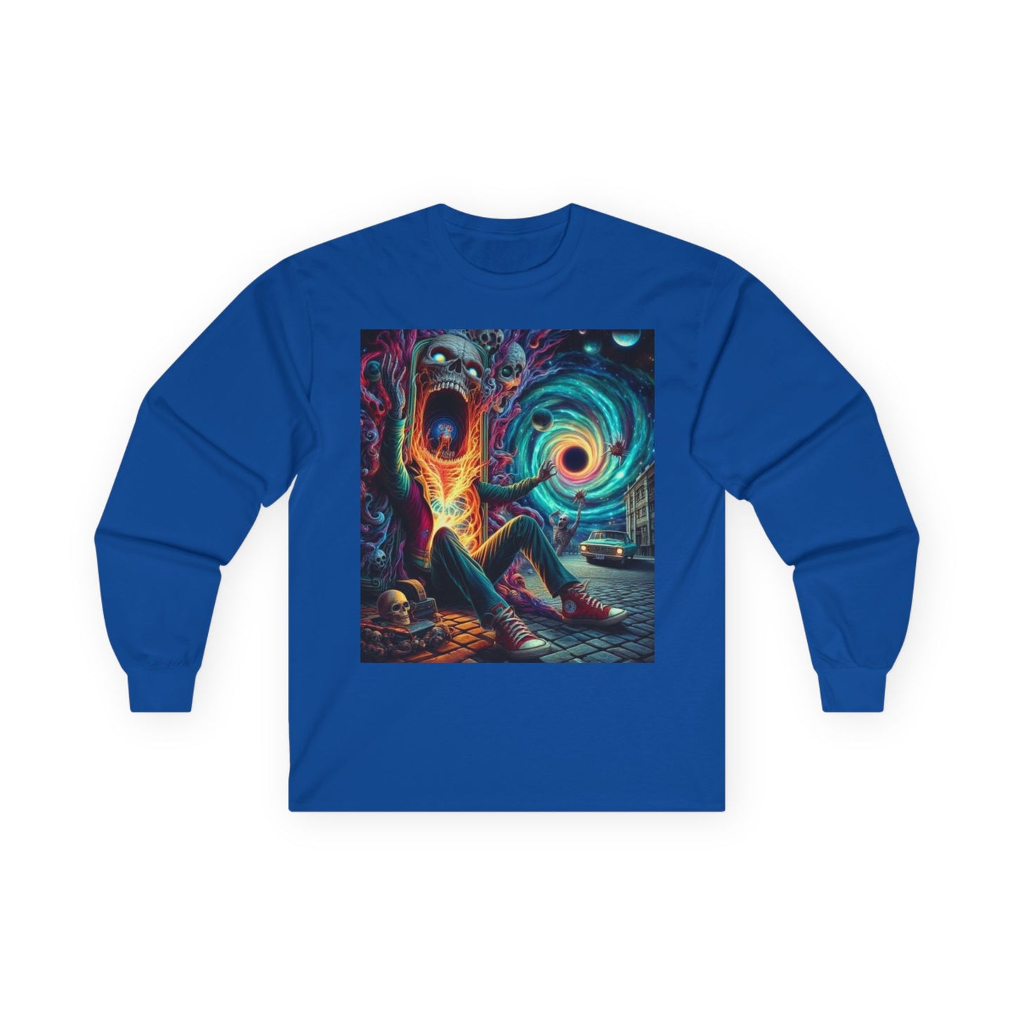 Unisex Graphic Long Sleeve Tee - Cosmic Chaos Design